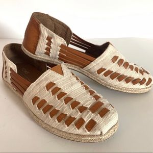 TOMS Woven Huarache Leather Flats - size 7